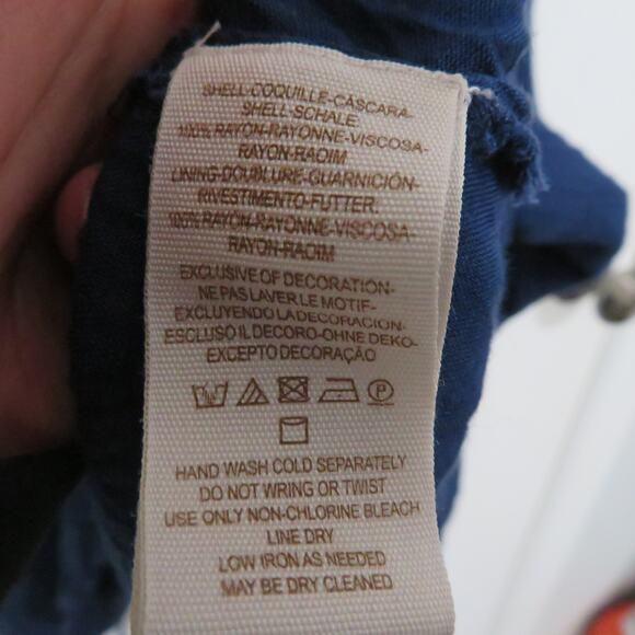 Free People Womens Sz XS Navy Blue Pink In The Flowers Embroidered Swing Dress - Picture 5 of 8